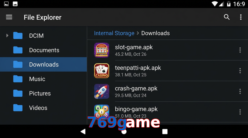 Main screen of 769Game gameapk page for PK players